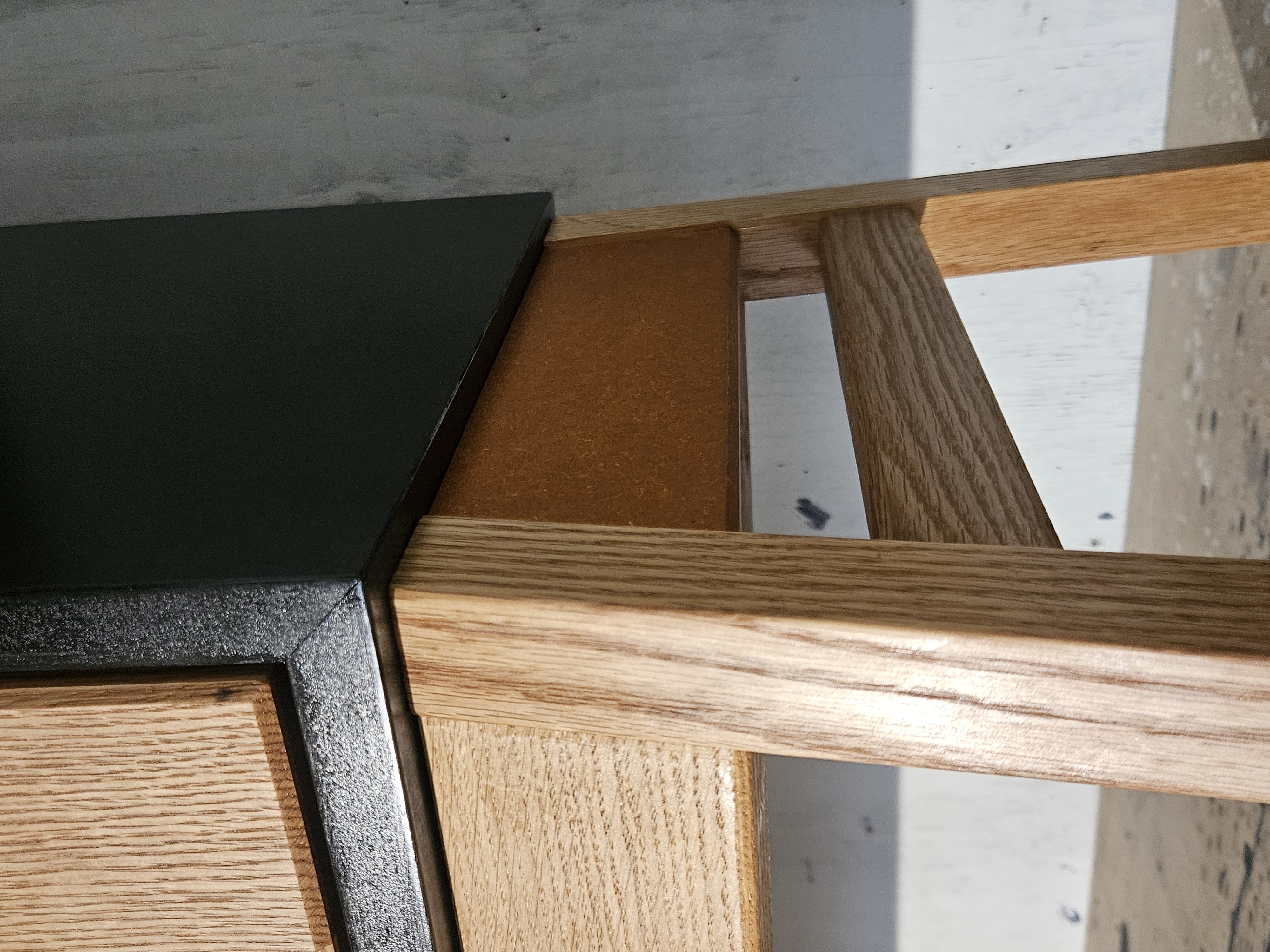 Legs Detail - Oak and Orange Valchromat